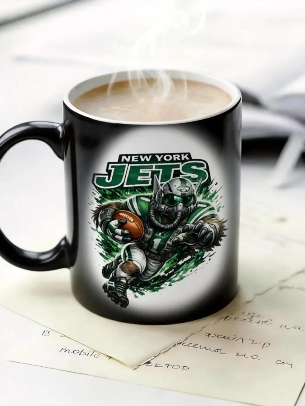 New York Jets Matte Heat Changing Mug NFL Fan Cup 11oz